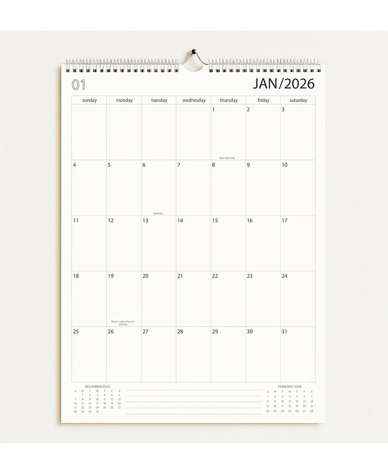 Gnuadz 2026-2027 Wall Calendar Spiral-Bound Thick Paper Includes Hanging Hook Business Style Design