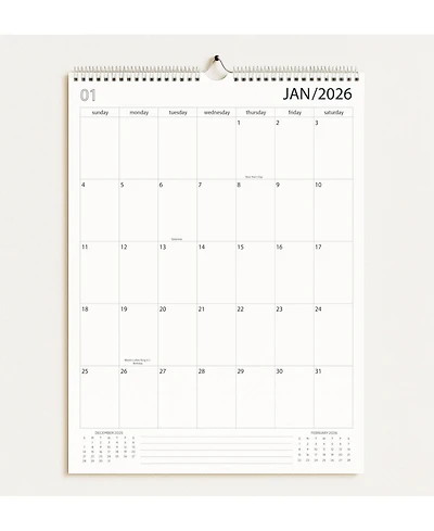 Gnuadz 2026-2027 Wall Calendar Spiral-Bound Thick Paper Includes Hanging Hook Business Style Design