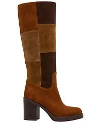 Madden Girl Women's Charity Platform Patch Tall Block Heel Boots