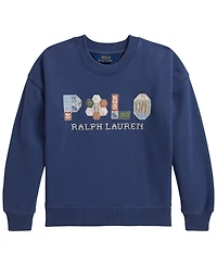 Polo Ralph Lauren Girls' 2T-6X Patchwork-Logo French Terry Sweatshirt