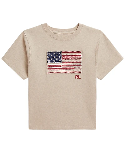 Polo Ralph Lauren Girls' 2T-6X Flag Short-Sleeve Jersey T-Shirt