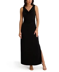 kensie Women's Draped Cowlneck Sleeveless Maxi Dress