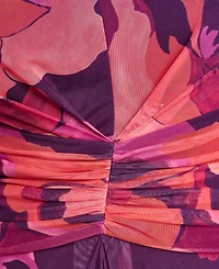 Eliza J Petite V-Neck Ruched Waist Maxi Dress