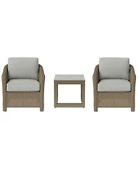 Agio Sonetta 3-Piece Outdoor Club Chairs and End Table Set
