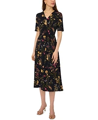 Msk Women's V-Neck Midi Dress