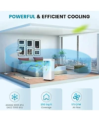 Ecooso 8000 Btu(Ashrae) Portable Air Conditioner Cools 250 Square Feet with Timer
