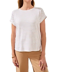 Tribal Women's Cuffed Sleeve French Terry Top