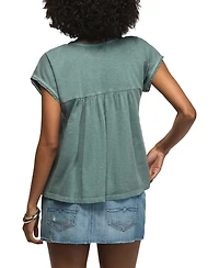 Lucky Brand Women's Embroidered Yoke Cotton Top