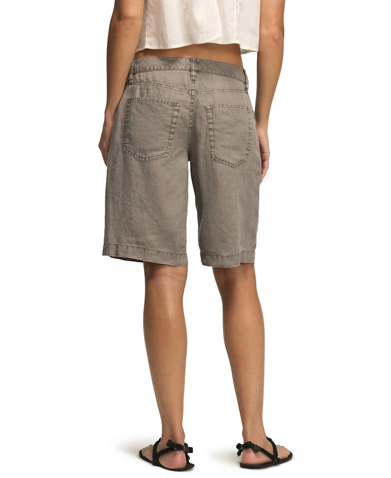 Lucky Brand Women's Relaxed Fit Baggy Linen Denim Shorts