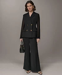 Donna Karan New York Petite Double-Breasted Long-Sleeve Blazer