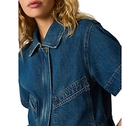Steve Madden Women's Haezel Collared Denim Jacket