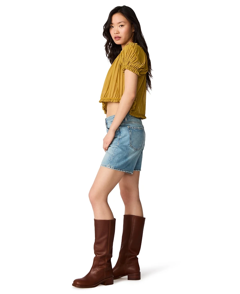 Steve Madden Women's Theodora Puff Short-Sleeve Crop Top