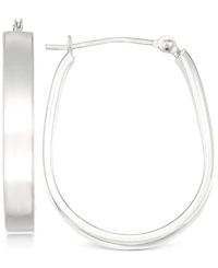 Polished Pear-Shape Hoop Earrings in 10k White Gold