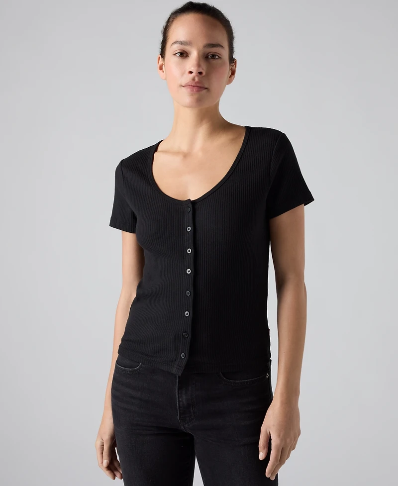 Levi's Women's Austen Button-Up Short-Sleeve Top