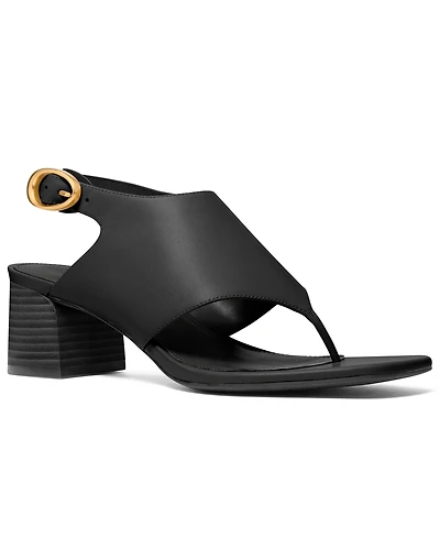 Michael Kors Women's Kya Flex Mid Block Heel Thong Dress Sandals