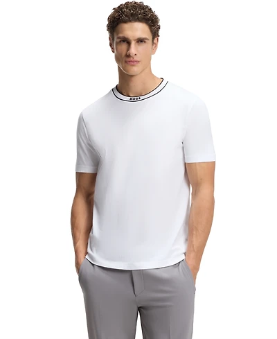 Boss by Hugo Men's Contrast Stripe Cotton T-Shirt
