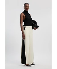 Karen Millen Women's Contrast Colour Wide Leg Trouser