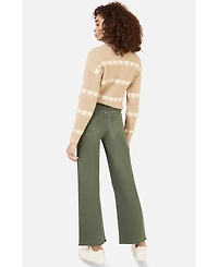 Yumi Women's Stretch Canvas Wide Leg Jeans