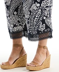 Rafaella Plus Paisley Crochet Trim Pant