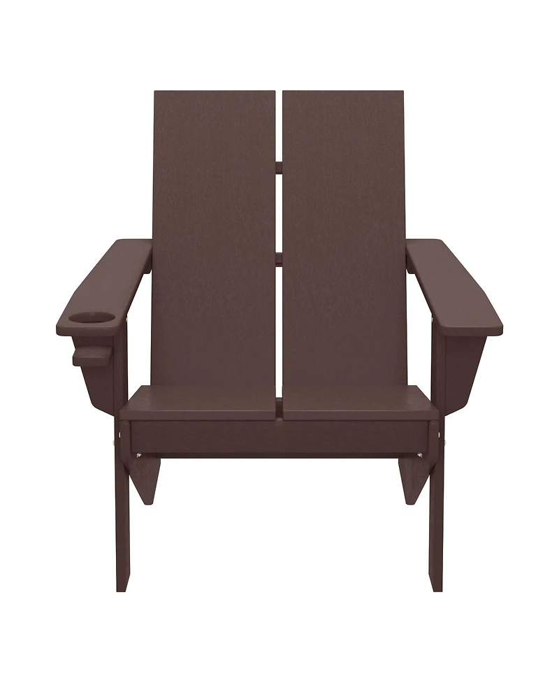 WestinTrends Outdoor Hdpe Modern Adirondack Chair with Cup Holder