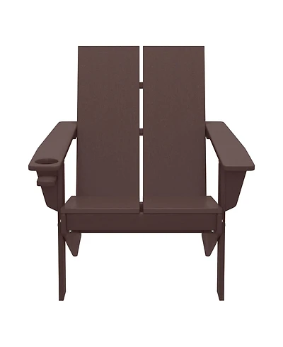 WestinTrends Outdoor Hdpe Modern Adirondack Chair with Cup Holder