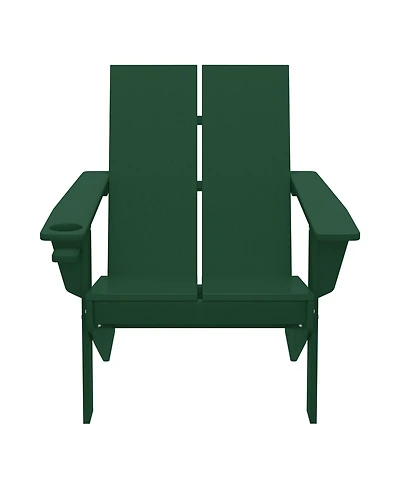 WestinTrends Outdoor Hdpe Modern Adirondack Chair with Cup Holder
