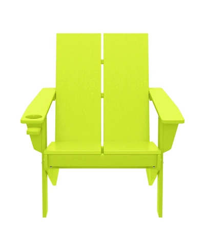WestinTrends Outdoor Hdpe Modern Adirondack Chair with Cup Holder