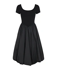 Modenaire Women's Short Sleeve Midi Bubble Hem Dress