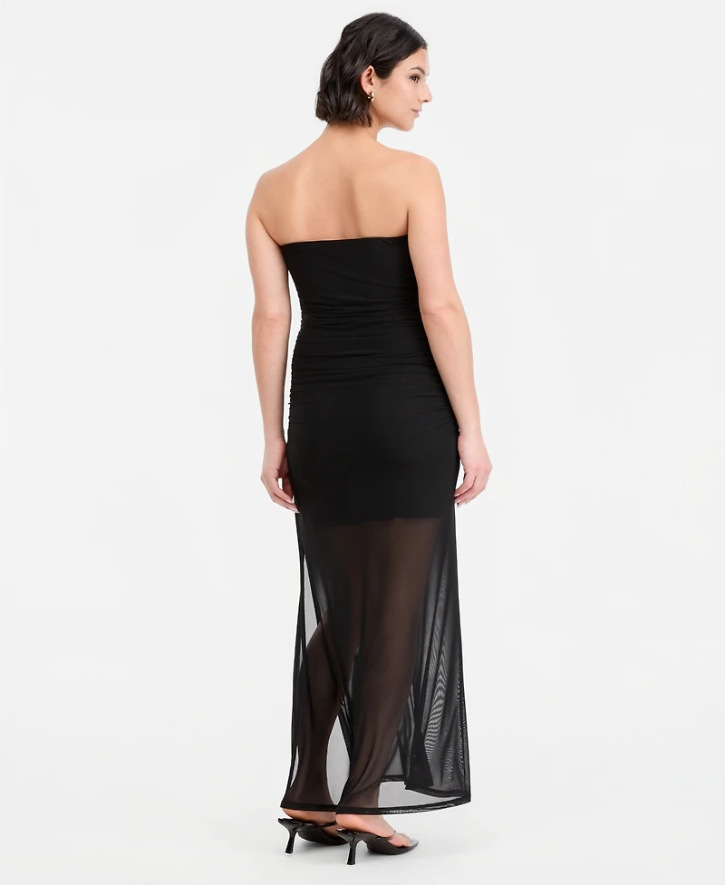 Bar Iii Women's Hardware-Trim Strapless Ruched Dress, Macy's Exclusive