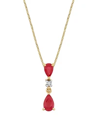Macy's Ruby (5/6 ct. t.w.) & Diamond Accent Pendant Necklace in 10k Yellow Gold