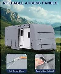 gaomon Rv-Cover 22-24 ft Travel Trailer Camper Cover,Waterproof Rip-Stop Rv Covers with Adhesive Repair Patches