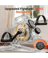 Fed Fitness Under Desk Bike, 40lb Flywheel Magnetic 2-in-1 Mini Exercise Bike, Non-Slip Desk Pedal Exerciser with Lcd Monitor