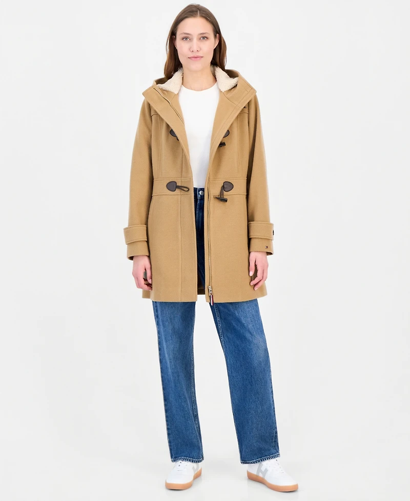 Tommy Hilfiger Women's Faux-Fur-Lined Hooded Toggle Coat