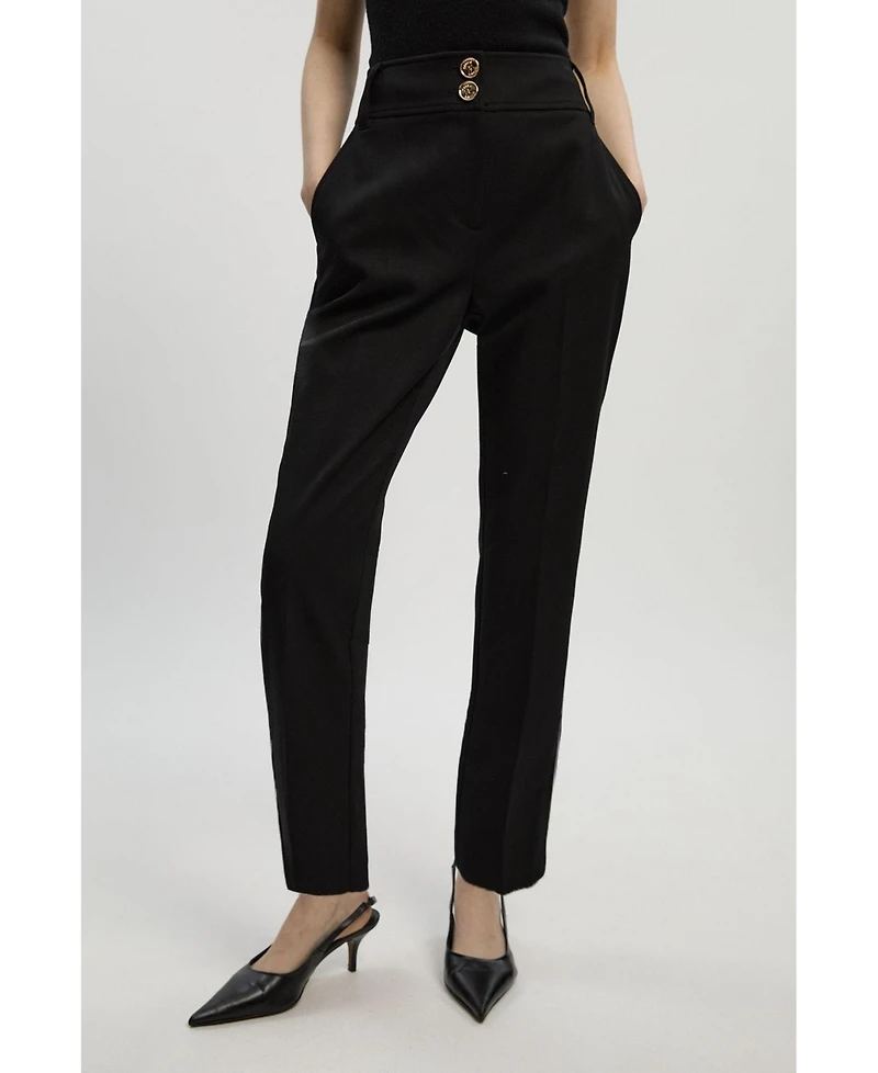 Karen Millen Women's Textured Straight Leg Trousers