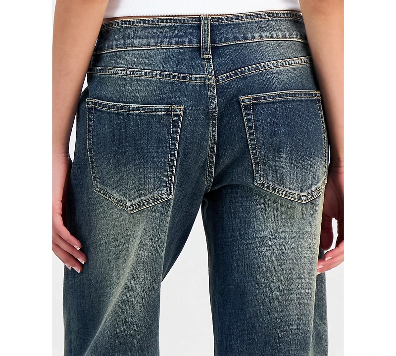 Dollhouse Juniors' Baggy Wide-Leg Jeans