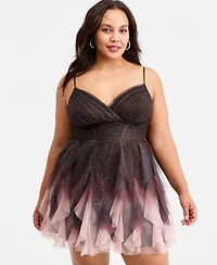 pear culture Trendy Plus Ombre Ruffled Dress