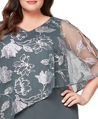 Sl Fashions Plus V-Neck A-Line Ball Gown Dress
