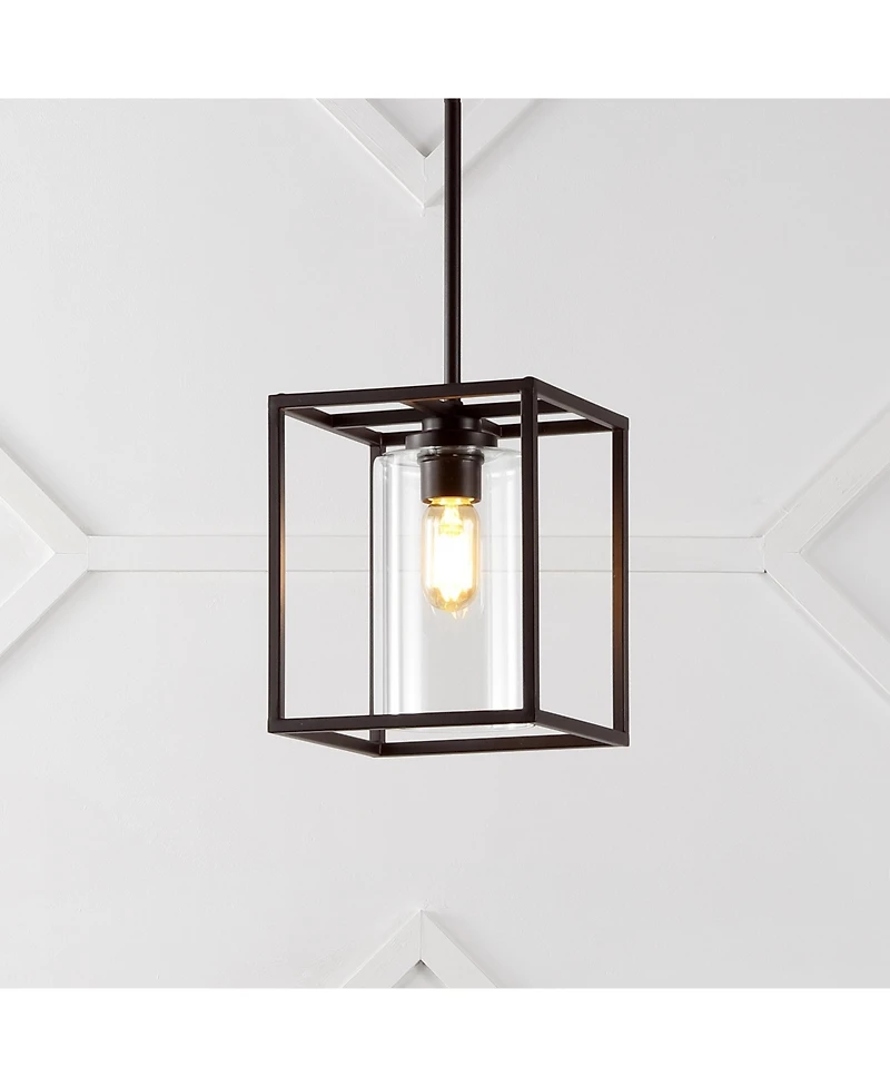 Quinn Industrial Farmhouse Iron/Glass Led Pendant