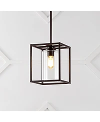 Quinn Industrial Farmhouse Iron/Glass Led Pendant
