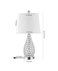 Lily Midcentury Modern Iron Led Table Lamp with Usb Charging Port (Set of 2)