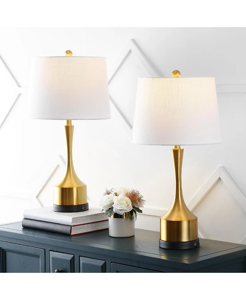 Cooper Classic French Country Iron Led Table Lamp with Usb Charging Port (Set of 2)