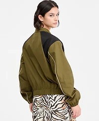 Bar Iii Women's Contrast-Trim Zip-Front Track Jacket, Macy's Exclusive