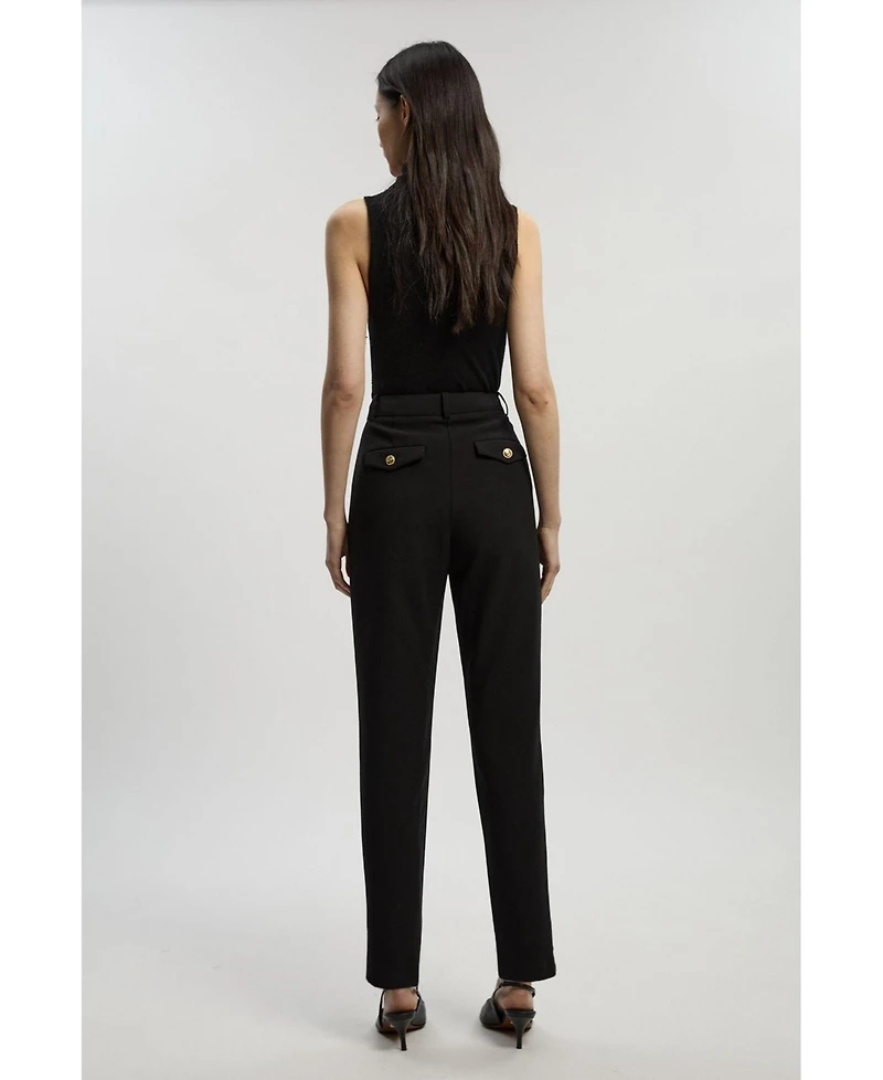Karen Millen Petite Military Straight Leg Trousers