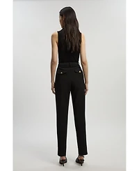 Karen Millen Petite Military Straight Leg Trousers