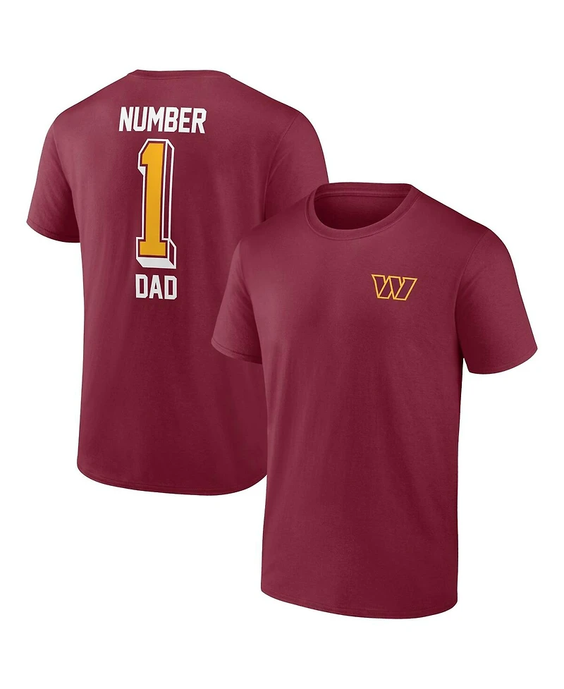 Fanatics Men's Burgundy Washington Commanders Team 1 Dad T-Shirt