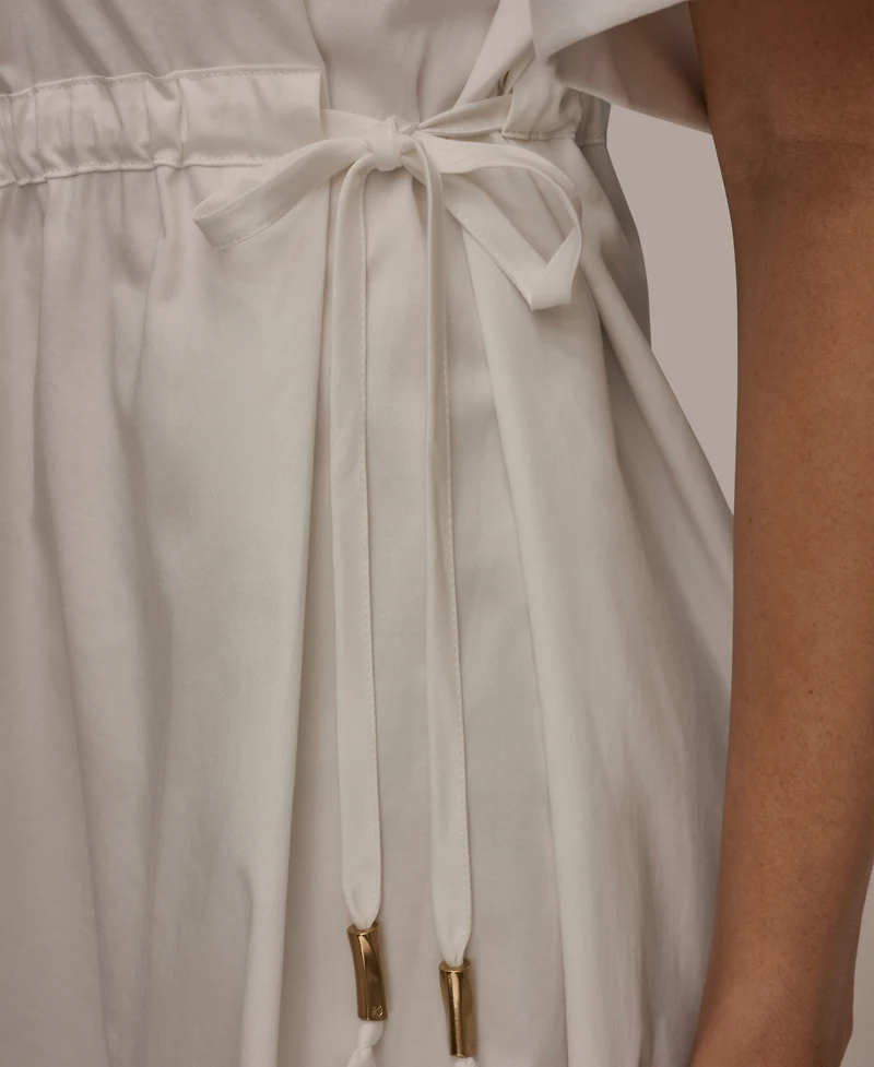 Donna Karan Weekend Women's Collared Drawstring Waist Dress