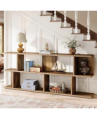 Tribesigns 3-Tier Farmhouse Console Table, 71 Inches Extra Long Sofa Table Behind Couch