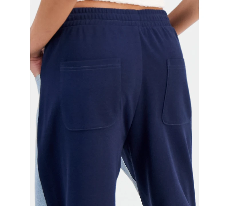 Fvr Drm Juniors' Hybrid Denim Wide Leg Sweatpants