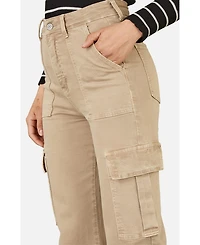 Yumi Women's High Waist Utility Stretch Cargo Pants