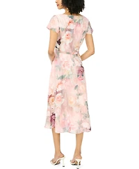 Msk Women's Flutter-Sleeve V-Neck Fit & Flare Dress